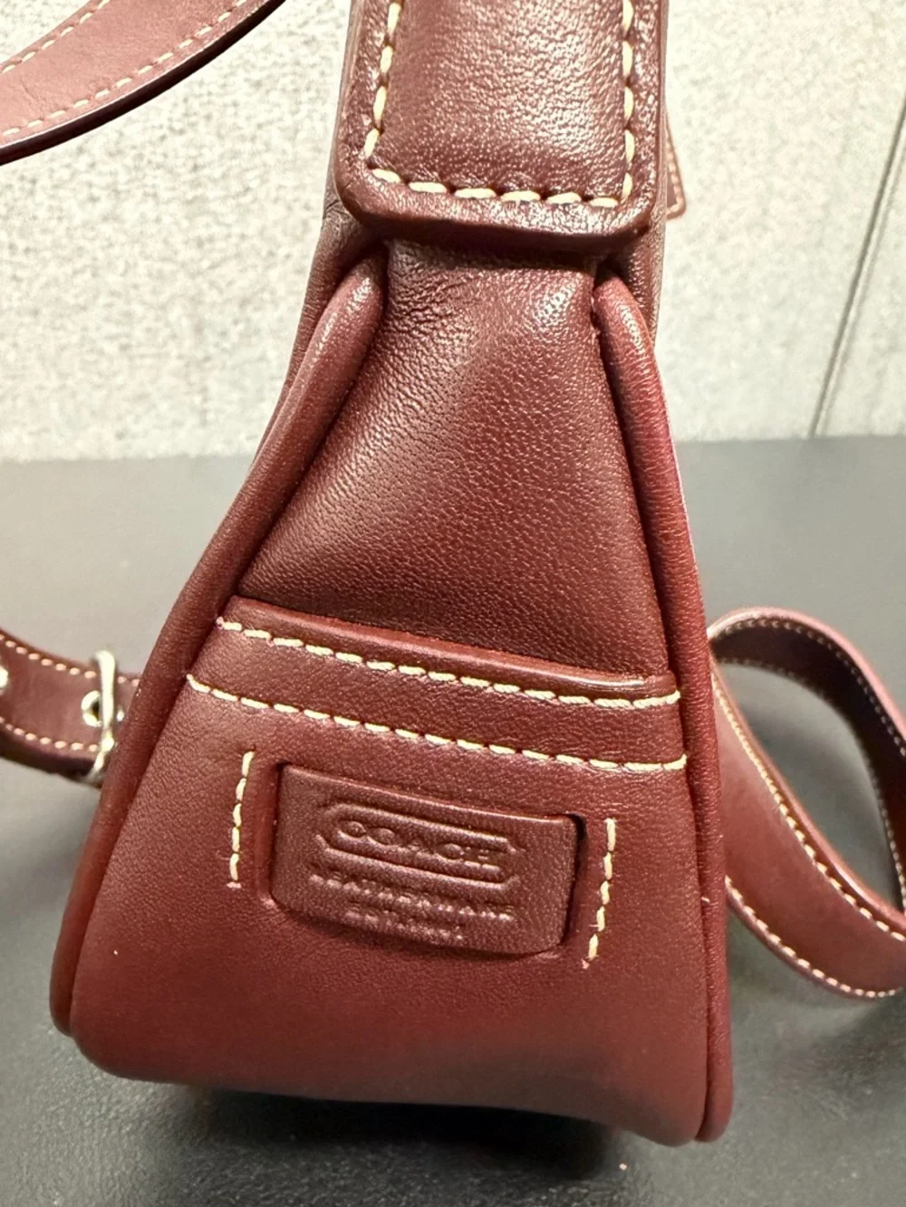 Coach Soho Buckle Shoulder Bag Red Brown Leather Y2K F1048-7540 - Picture 8 of 13